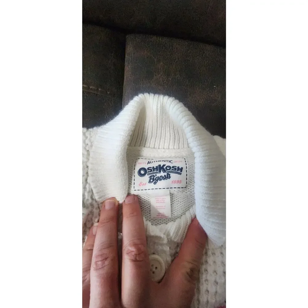OshKosh B'gosh Girls 18M Fair Isle Knit Cardigan Sweater Button Collared
